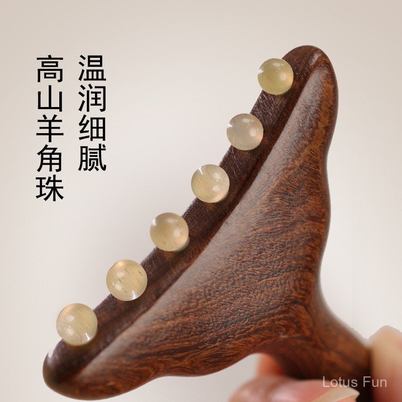 Vàng đàn hương Hạt sừng cừu Massage lược Nâng cơ mặt Toàn thân phổ quát Khai thông Kinh mạch Massager