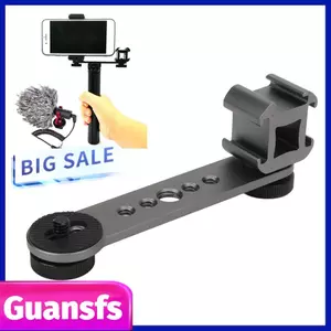 Guansfs Guansfs Ba Giày lạnh gắn Gimbal Micrô thanh mở rộng nhẹ Giá đỡ hợp kim nhôm với các lỗ vít 1/4in và 3/8in cho Bộ ổn định Feiyu OM 3/2 Smooth 4 (Xám đậm)