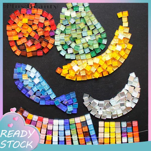 < Pluscloth > 100g Gạch vuông 1x1cm Bộ đồ thủ công nghệ thuật thủ công tự làm dành cho trẻ em Người lớn Miếng thủy tinh nhỏ để trang trí Dự án Hoàn hảo cho người mua thương mại điện tử xuyên biên giới