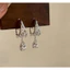 Retro khí chất mát mẻ nút tre giọt nước zircon rỗng bông tai nữ đa năng cá nhân