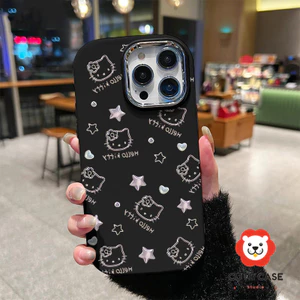 Ốp điện thoại cho IPhone 16 Pro Max 11 12 13 14 15Pro Max X XR XS Max Khung kim loại Star Kitty Chống rơi