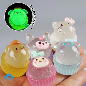 Đồ trang trí phát sáng hoạt hình tự làm, mô hình tiểu cảnh thu nhỏ, đồ trang trí bánh cupcake Sanrio.