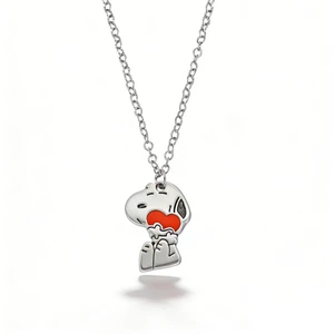 Dễ Thương Snoopy Mặt Dây Chuyền Vòng Cổ Hoạt Hình Chó Con Dễ Thương Xương Đòn Dây Xích Phụ Kiện Hàng Ngày Vòng Cổ Kim Loại Trang Sức