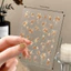 CATMALLER88 Miếng Dán Móng Tay, Dính Bấm Móng Hoa Nổi, Decal Nghệ Thuật Hoa Vàng Retro, Lâu Trôi, Trang Trí Móng