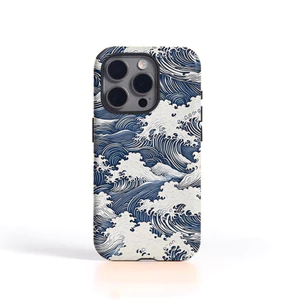 Retro Wave Minh họa Thích hợp cho iPhone 17Promax 16Pro 15 11 12 13 14 xs XR 17Air Ốp cứng hai lớp chống sốc IK2Z
