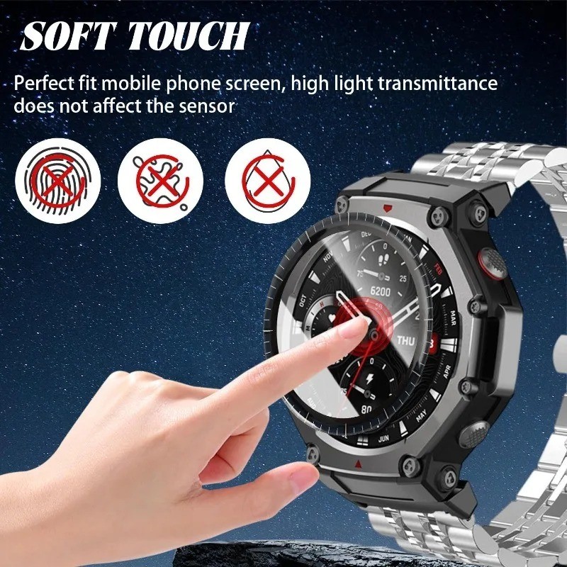 2-10 Chiếc Đồng Hồ Bảo Vệ Màn Hình Cho Amazfit Falcon Balance 2 Active 2 Zepp E Square Max Circle Black Edge Glass Film Cho Amazfit Watch 3 T-Rex 3 2 Cheetah Pro HD Kính Cường Lực Phim
