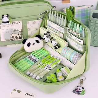 [Còn hàng] Túi đựng bút LEAFYHOME, Bút chì 12 lớp có dây kéo tròn, Hộp bút chì mở lớn 90 độ đa chức năng Đồ dùng văn phòng trường học
