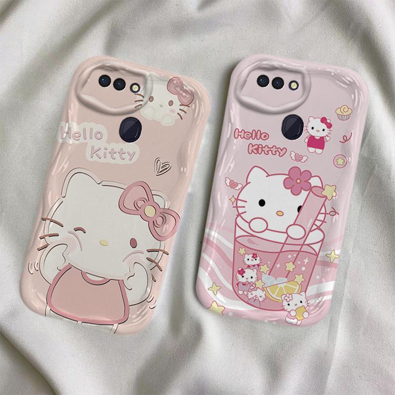 Ốp Lưng Cho OPPO A5S A12 F9 F9 Pro Phim Hoạt Hình Kem Cặp Đôi Mèo Mềm TPU 3D Sóng Silicon Vỏ Điện Thoại