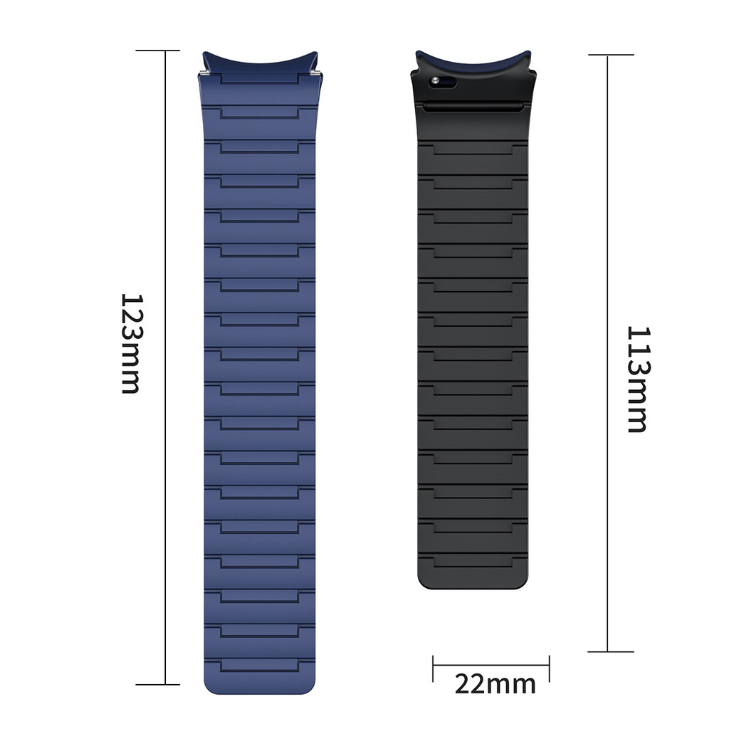 Dây đeo silicon từ tính cho Samsung Watch 7 6 5 4 44mm 40mm / 5 Pro 45mm 4 / 6Classic không có khoảng trống vòng đeo tay