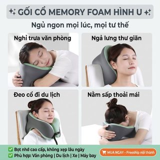 Gối cổ hình chữ U Memory Foam Du lịch Văn phòng Ngủ Gối hỗ trợ tiện dụng Vỏ thoáng khí