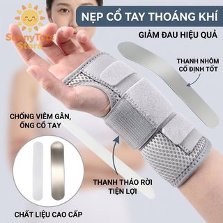 Nẹp Cổ Tay Nhôm Nẹp Lưới Thoáng Khí Có Thể Điều Chỉnh Hỗ Trợ Ống Cổ Tay Giảm Đau Trái Phải