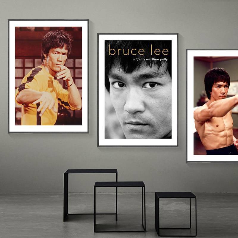 Bruce Lee Retro Vintage Poster Không Khung Tranh Vải Chống Thấm Nước, Kung Fu Ngôi Sao Treo Tường Nghệ Thuật Cho Phòng Khách Phòng Tập Gym Quyền Anh Câu Lạc Bộ Thanh Trang Trí