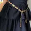 Thắt lưng nữ vintage kim loại hình ngôi sao pentagram - Trang sức cơ thể thời trang với thiết kế dây xích độc đáo