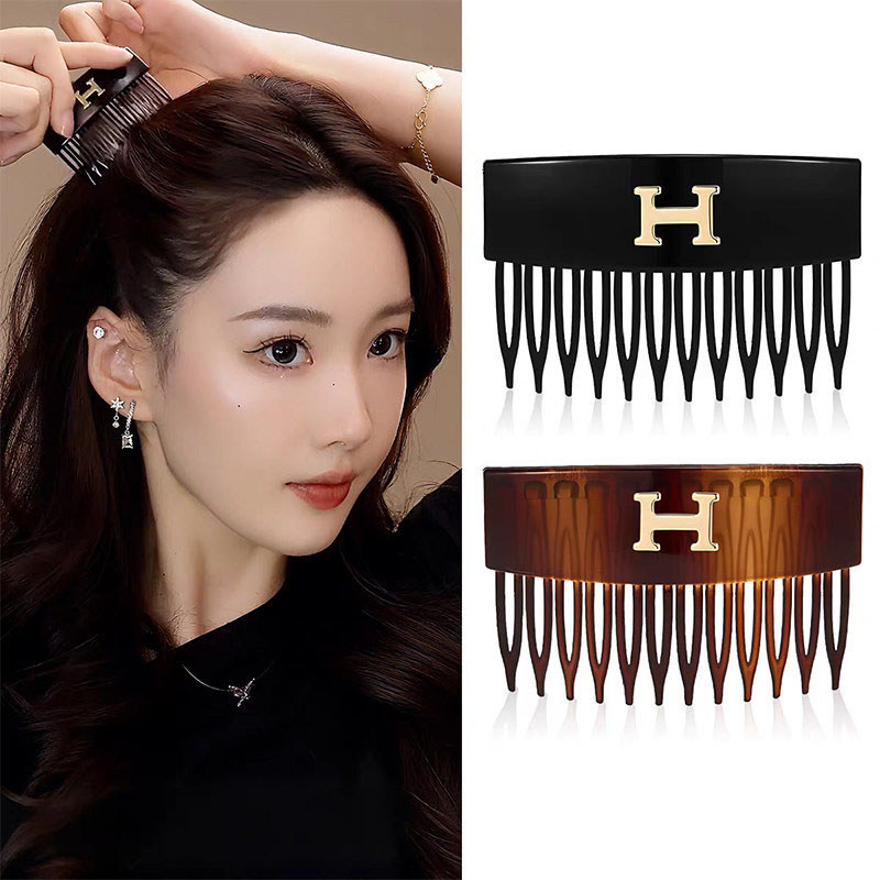 Kẹp tóc cài lược tối giản chữ H, thiết kế thanh lịch không lỗi mốt, phụ kiện tóc nữ phong cách Hàn Quốc