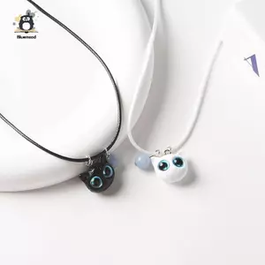 Mặt dây chuyền mèo neon dạ quang thời trang dành cho nữ và bé gái, làm từ nhựa, quà tặng đáng yêu