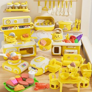 Trẻ Em Nhà Bếp Playset Mini Đồ Chơi Nấu Ăn Thực Tế Giả Vờ Thực Phẩm Học Tập Kỹ Năng Sống Vai Trò Chơi