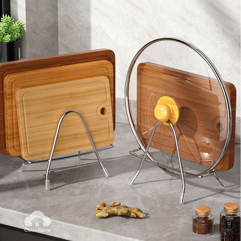 🌤️COD🌤️Giá thớt inox, Giá dao đa năng, Giá thớt gia dụng, Giá đựng nắp nồi, đồ dùng nhà bếp tiện dụng dày lên