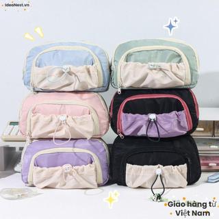 [Giao hàng từ Việt Nam] Bút chì IDEANEST, Túi đựng bút dây rút có dây kéo, Hộp đựng văn phòng phẩm năm lớp dung tích lớn dành cho sinh viên