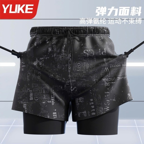 Quần Bơi YK7848 Nam 2 Lớp Cao Cấp Nhanh Khô Thoáng Khí, Quần Thể Thao, Tập Gym, Chạy Bộ