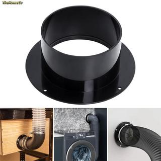[Vận chuyển nhanh] Đầu nối mặt bích tường THEHOMECO, Khớp nối ống thông gió màu đen tròn, Phụ kiện gia đình Ống thông gió khớp ống khí bằng nhựa