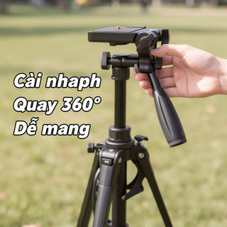 Chân máy di động Giá đỡ điện thoại 360 độ Giá đỡ máy ảnh bằng nhôm có thể điều chỉnh Vlogging du lịch