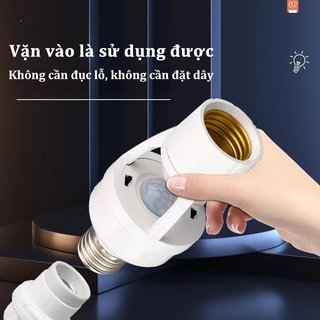 Giá đỡ đèn cảm biến chuyển động hồng ngoại E27 Tự động bật tắt Phòng tắm Tầng hầm Hành lang Tiết kiệm năng lượng