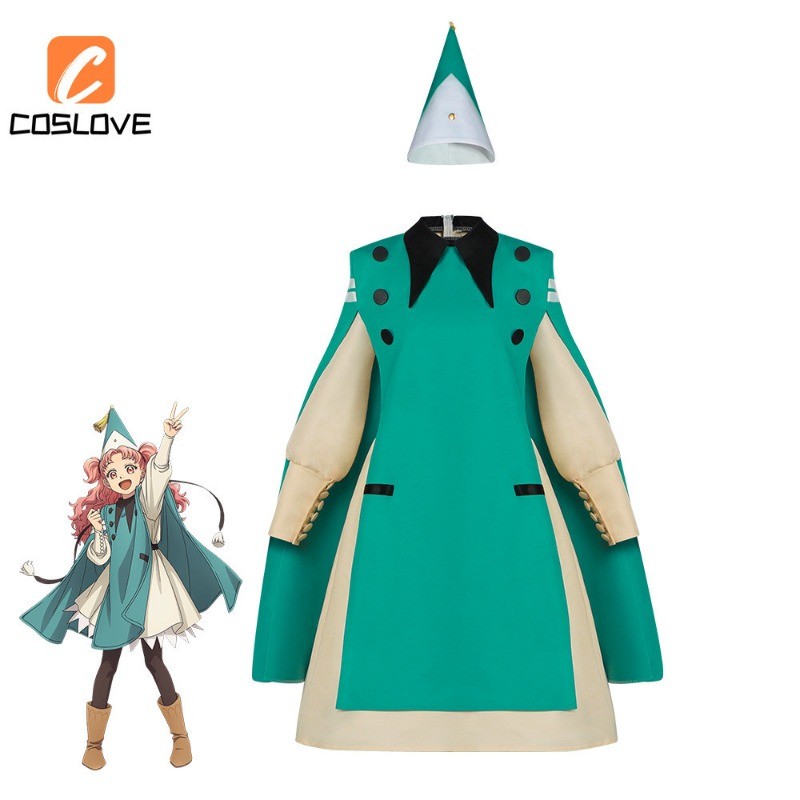Trọn bộ cosplay phù thủy anime Atelier Coco Qifrey, đầm tay dài cho người phụ nữ