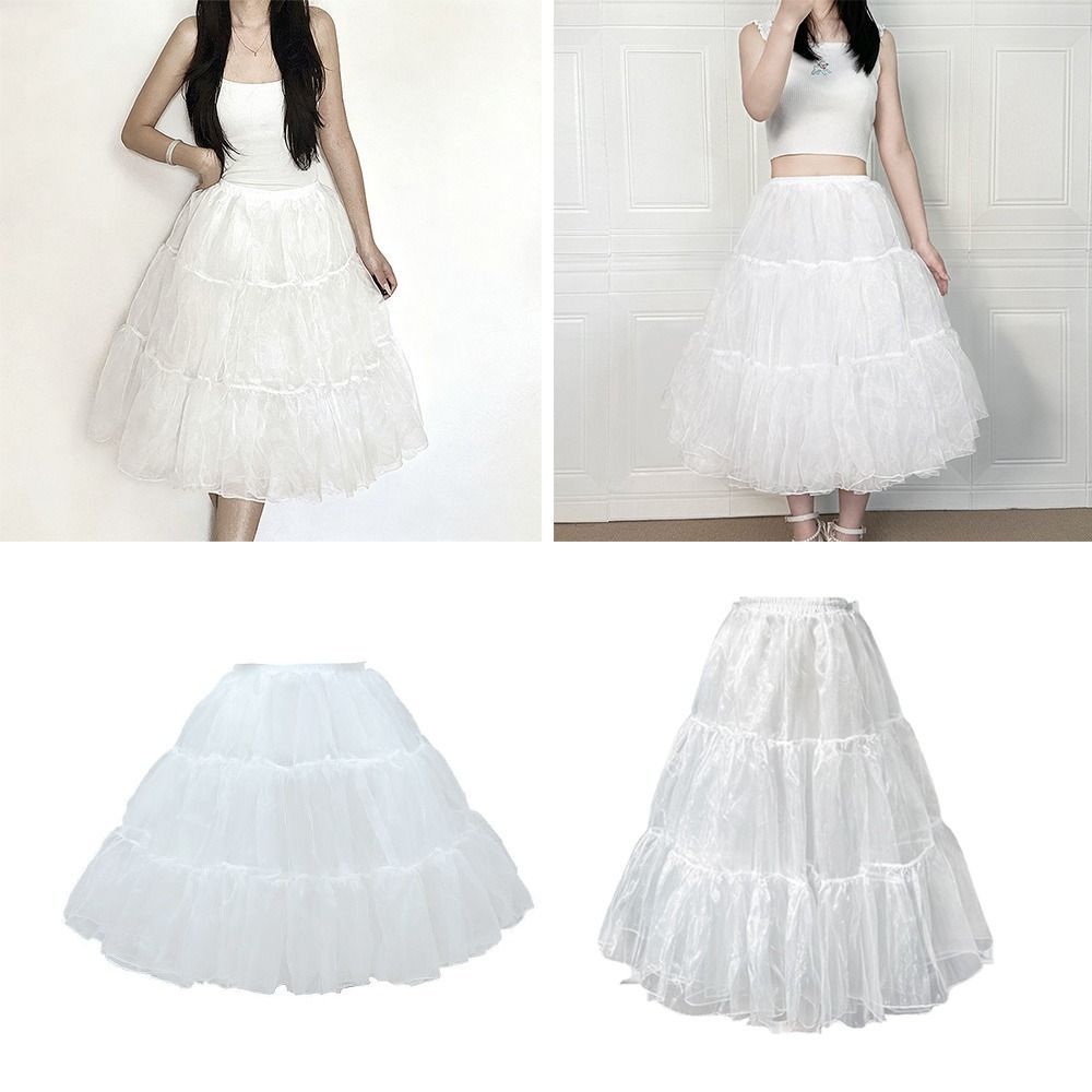 NICOLOO Petticoat, Gothic Không Có Vòng Underskirt Crinoline, Thời Trang Cosplay Trắng Thoáng Khí Bóng Áo Petticoats Váy Cưới