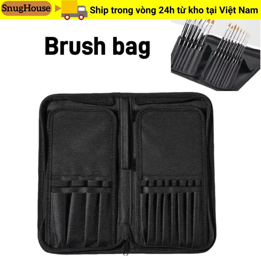 Túi đựng cọ sơn SNUGHOUSE, Túi cọ trang điểm di động dung tích lớn, Hộp đựng bút bền vị trí 15 lỗ