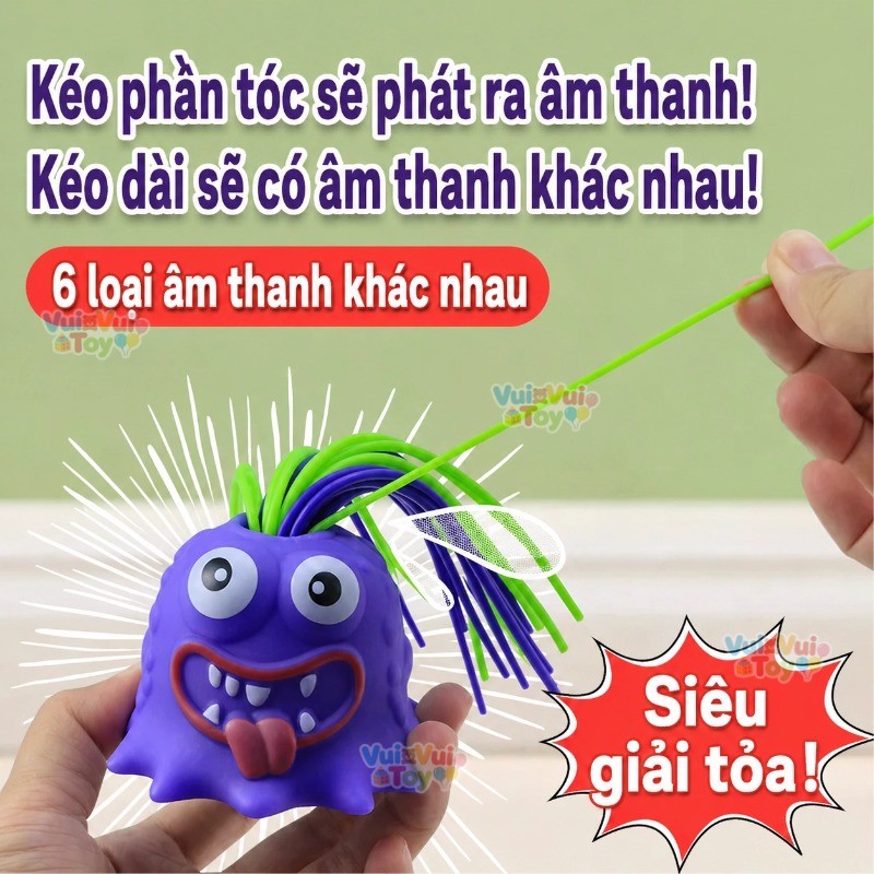 Đồ Chơi Quái Vật Xả Stress Kêu La - Búp Bê Giật Tóc Cảm Giác Mạnh, Giảm Căng Thẳng Hiệu Quả Cho Người Lớn & Bé
