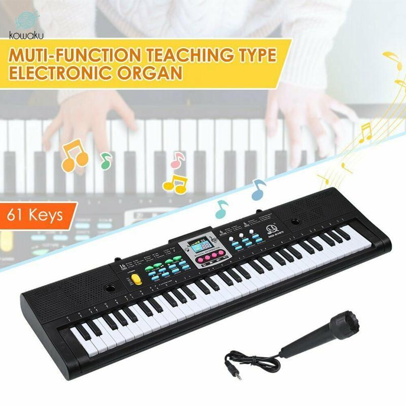 Đàn Piano điện dành cho người mới bắt đầu Nhạc cụ bàn phím kỹ thuật số 61 phím có micrô cho trẻ em Giáo dục âm nhạc sớm