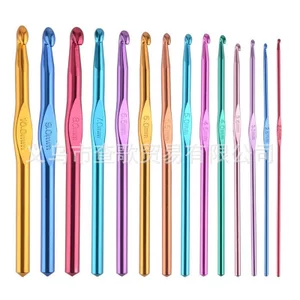 Bán Trực Tiếp Màu Nhôm Oxit Đơn Đầu Đan Móc DIY Đan Bộ Dụng Cụ Móc Áo Len Kim XVW0
