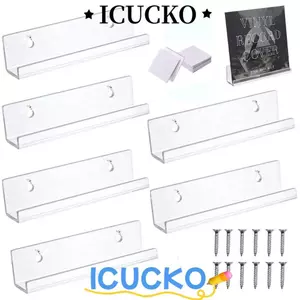 Giá đỡ hiển thị bản ghi ICUCKO, Kệ CD 4 / 7 / 12 inch Acrylic, Giá lưu trữ Album ghi âm treo tường sáng tạo