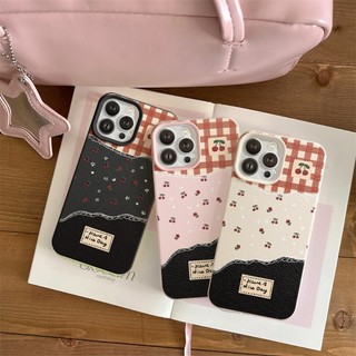 Ốp Lưng iPhone TPU Hoạ Tiết Da Mềm Cherry Chống Sốc, Chống Bẩn Cao Cấp - iP X/XS/11/12/13/14/15/16/17/Pro/Max