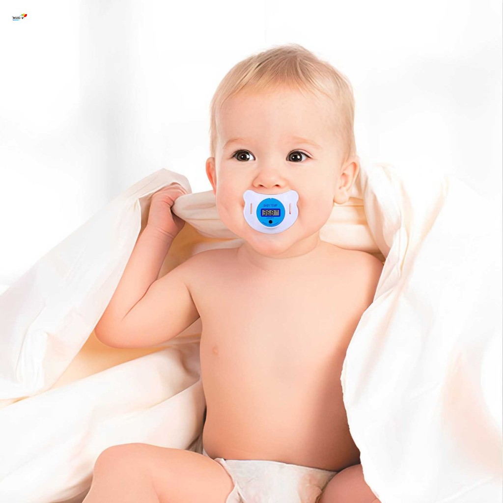 Nhiệt kế di động cho bé Tiện lợi khi sử dụng với nhiệt kế thiết kế núm vú giả Thích hợp cho trẻ sơ sinh Trẻ mới biết đi