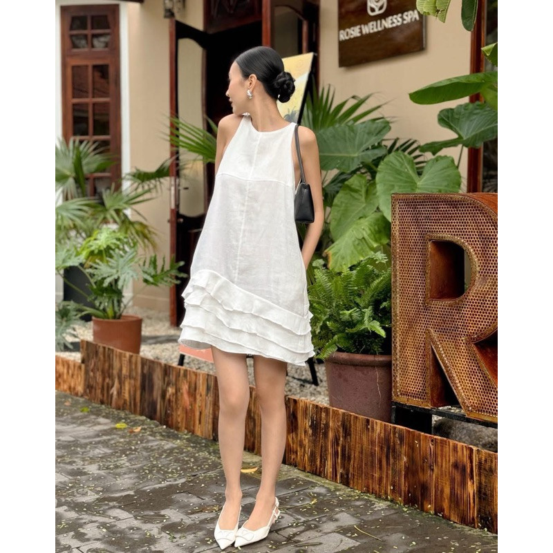 Đầm Yếm Babydoll Bèo Tầng Linen MyaHouse