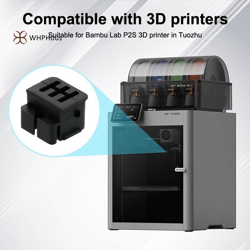 < WHPHous-t > Bambu Lab H2D H2S P2S Bàn chải silicon có thể gập lại Khăn lau vòi phun hiệu quả Làm sạch nóng bỏng để in chất lượng Đẹp