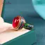 AqToCna Vàng Cổ Tay Nghề Thủ Công Tự Nhiên Carnelian Nhẫn Nữ Hoa Men Phong Cách Quốc Gia Ánh Sáng Sang Trọng Cưới Trang Sức Quà Tặng AqToCna