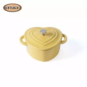 Chảo nấu nướng tráng men nhỏ gọn hình trái tim Nồi gang chống dính cho bữa sáng và món ăn bên