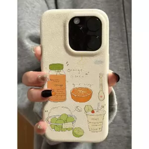 Chanh cam uống cho iPhone 17promax trường hợp iPhone 14/13/12 giả da kết cấu