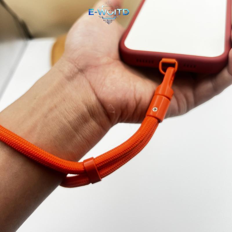 E-WOITD Có Thể Điều Chỉnh Đa Năng Bện Ngắn Điện Thoại Di Động Dây Đeo Dây Xích Treo Vòng Có Miếng Dán Dây Đeo Cổ Tay Điện Thoại Di Động Có Thể Tháo Rời E-WOITD
