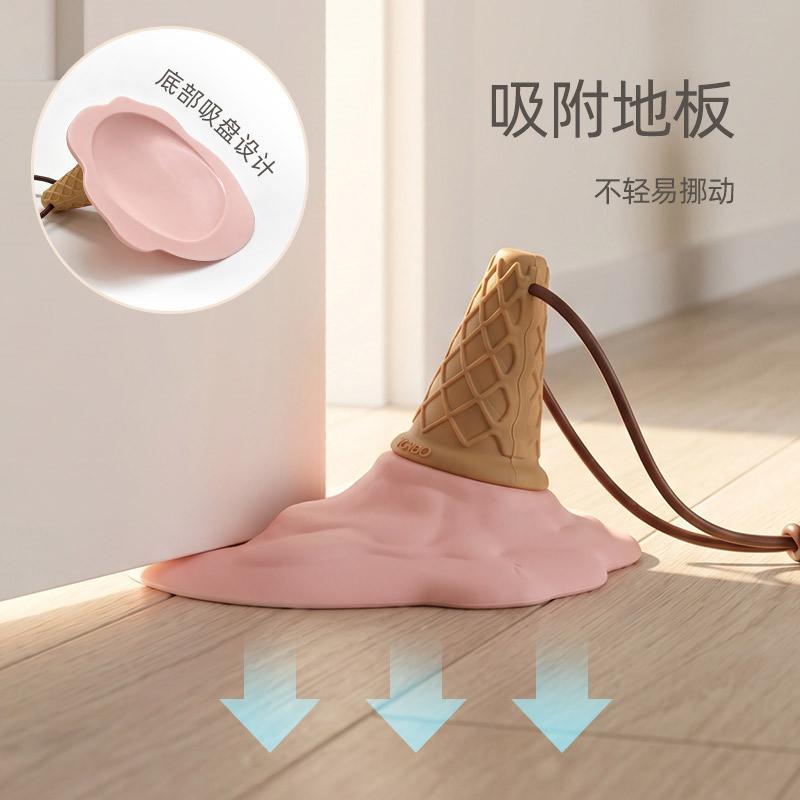 chặn cửa silicon hình kem tan chảy miếng dán chống va đập cửa sáng tạo nút chặn cửa có dây treo trang trí nhà cửa decor