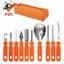 Chuyên Nghiệp Cho Halloween Bí Ngô Khắc Kit-10 Chiếc Bao Gồm Dụng Cụ Bằng Thép Không Gỉ & Giấy Nến Trong Túi Bảo Quản
