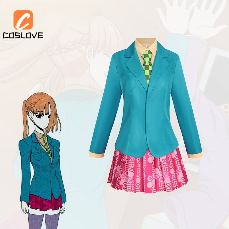 Anime Trò Chơi Của Bạn Đến Chết Chidouin Sara Cosplay Quần Áo Trọn Bộ Trang Phục Trang Phục Cho Người Phụ Nữ Áo Sơ Mi Xanh JK Đồng Phục
