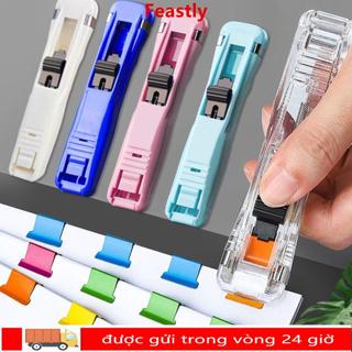 Dụng cụ đẩy kẹp FEASTLY, Kẹp đẩy tay bằng kim loại không dấu vết, Dụng cụ bấm tài liệu cầm tay có thể tái sử dụng đơn giản