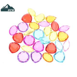 DTW 1 Bộ Trẻ Em DIY Phụ Kiện Hộp Pha Lê Kho Báu Đồ Chơi Trẻ Em Acrylic Nhiều Màu Sắc Kim Cương Đá Quý Nhựa Lớn Trang Sức Thể Thao