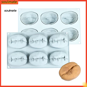 Linh hồn| Khuôn Nướng Bánh Dụng Cụ Làm Bánh Hạt Hạnh Nhân Mousse Khuôn Bánh Cà Phê Đậu Silicon Chảo Nướng Bánh Chống Dính Dễ Dàng Phát Hành Món Tráng Miệng Thạch Chocolate Khuôn Cho Tự Chế Bánh Ngọt Đông Nam