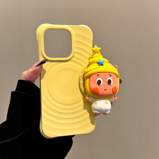 Ốp điện thoại di động hút từ tính hình ngôi sao ba chiều dễ thương cho iPhone17 16 15 14 13 12 11 Pro Max bảo vệ camera chống sốc chống rơi mặt sau mềm