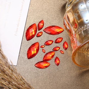 66WG Rùa Bề Mặt Marquise Acrylic Kim Cương Tự Làm Bông Tai Làm Móng Tay Quần Áo Phụ Kiện Đáy Phẳng Lưới Màu Mạ Đáy Chống Dính Kim Cương