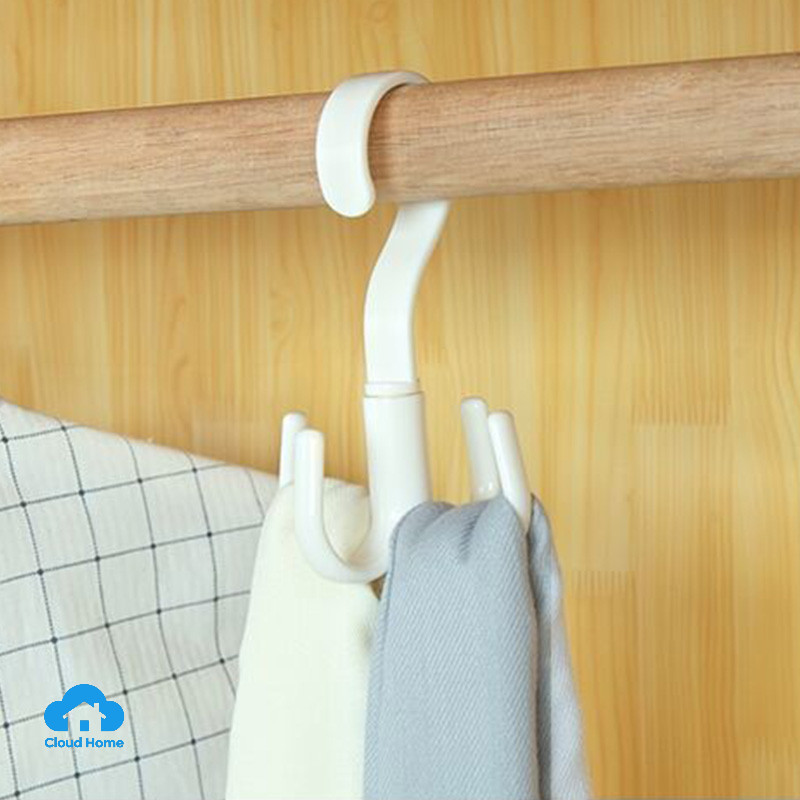 🌤️COD🌤️Móc nhựa treo phơi đồ 4 cạnh, móc treo 4 chấu xoay 360 độ tiện ích